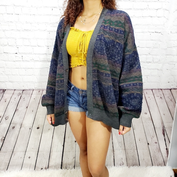 florence tricot Sweaters - VTG Italian wool blend XL button grandpa cardigan